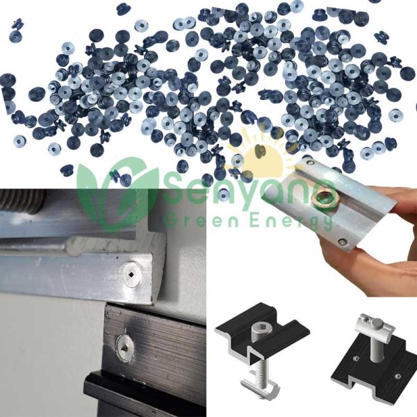 Solar clamp pins with solar panel mid clamps