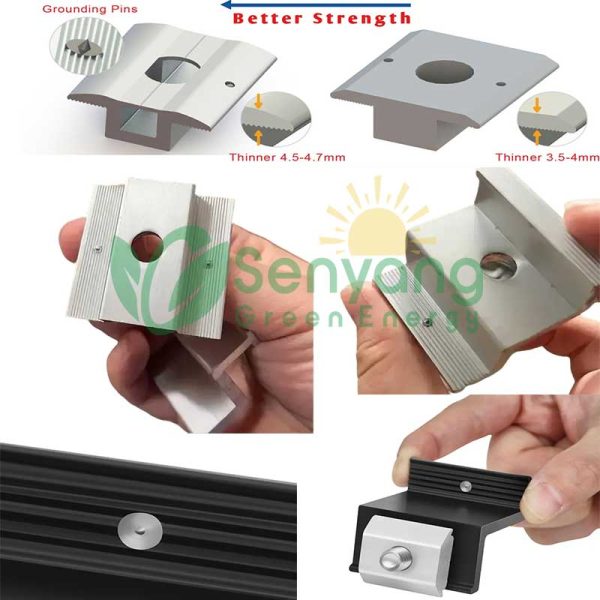 solar clamp pins with solar panel mid clamp and end clamp