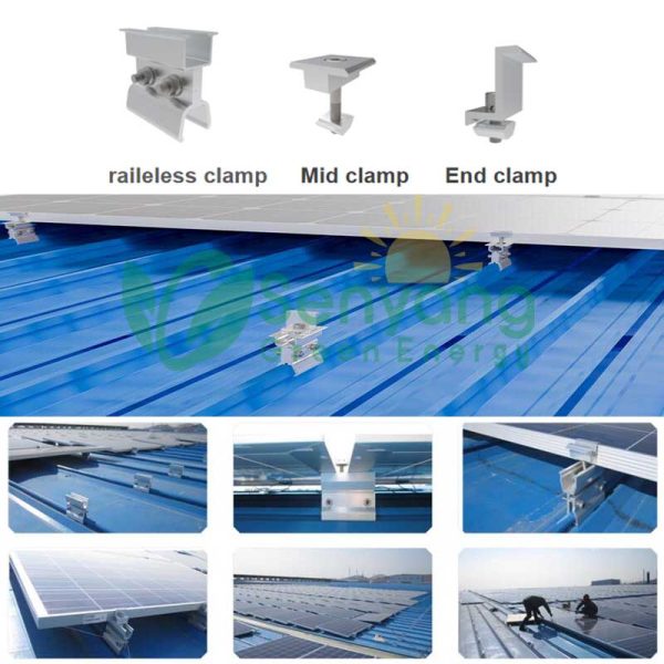 Solar Rail free Klip-lok 406 &700 with only three components are required to install the modules directly to the roof