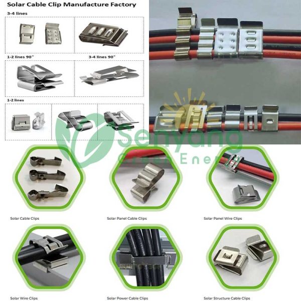 Stainless Steel Solar PV Cable Clips Cable Clamp for 12awg 10awg PV Solar Cable Wire Flaired edges on the clip protected cables from damages