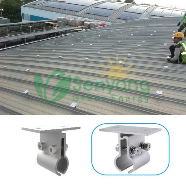 abrazadera de techo de chapa de costura redonda kalzip para montaje de paneles solares