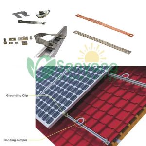 Solar Kupfer Erdung Bonding Jumper für Solar-Montage-System besteht aus verzinnten geflochtenen Kupferdraht, und WEEB ist an beiden Enden des Jumpers angeschlossen