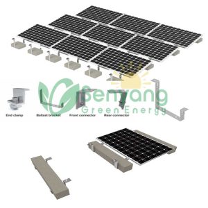 Solar Ballast Mounting No Roof Penetrations – Minimizes leaks and warranty concerns.