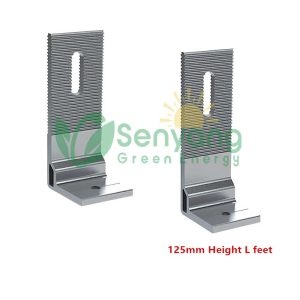 用于太阳能金属屋顶安装的 125mm 长脚支架可在太阳能电池板和屋顶之间留出更多空间，有利于太阳能电池板的散热。
