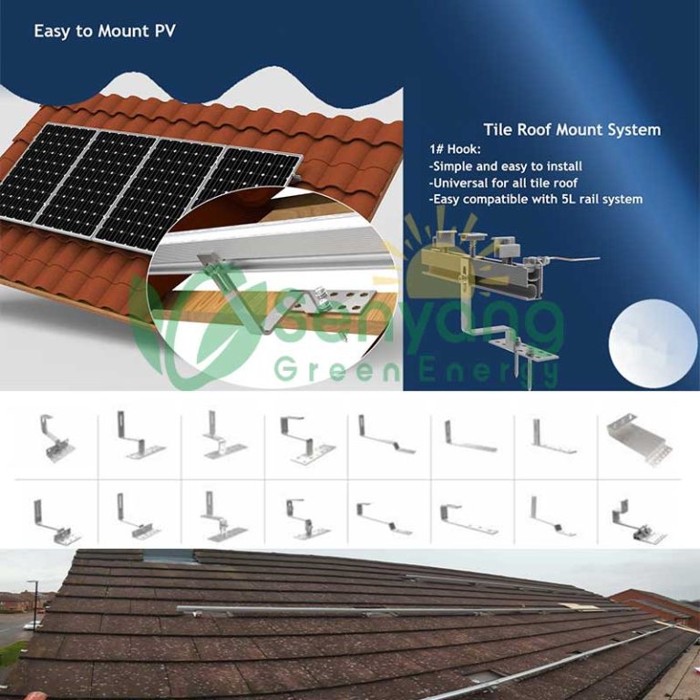 Universal Solar Tile Roof Hook Mounting System – SENYENERGY