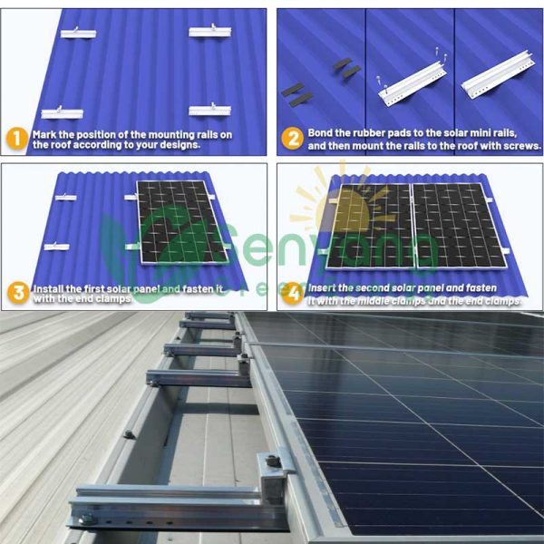 Trapezoidal Sheet PV Mounting Rail Connector for Tin Roof high strength and durable. rust-proof, capable of withstanding weather conditions