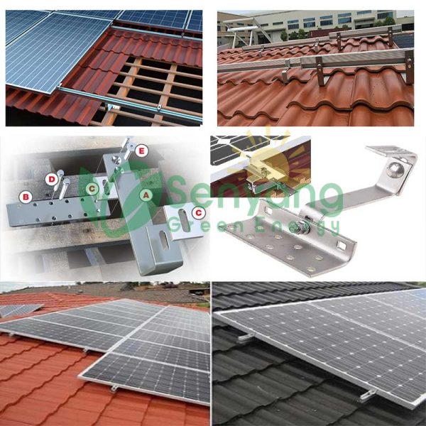 Pantile 可调式太阳能瓦屋顶挂钩 适用于各种类型的瓦屋顶，可适应不同的住宅和商业环境