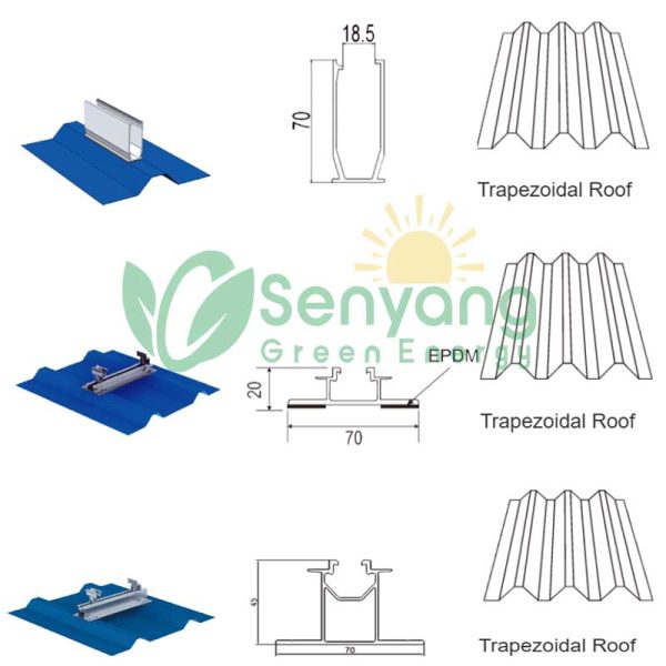 Solar Short Rail Mounting Sandwich Metal Sheet Corrugated Metal Roof Solar Aluminum Short Rails Can be installed in various places such as yachts, RVs, garden shed roof, garage roofs, tin sheds, flat roofs, sloping roofs