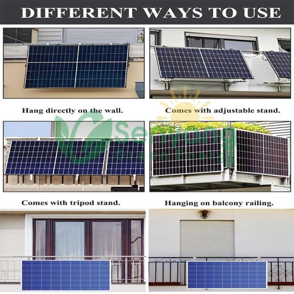 Korrosionsgeschützte Geländerhalterung für Solarmodule Balkonhaken aus robustem Edelstahl bieten eine stabile Befestigungslösung für Solarmodule an quadratischen Balkongeländern