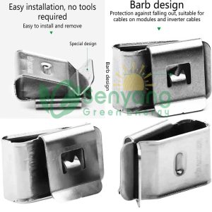 Universal New SUS304 90° solar panel cable clip for solar system Burr-free edges prevent damage to cable insulation