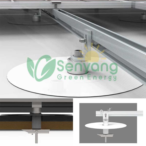 Flat TPO Roof Solar Mounting Flexible Adjustable racking allows for optimal panel positioning, improving energy generation