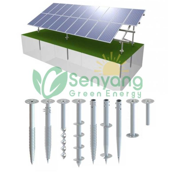 tornillo de tierra galvanizado solar con brida Tornillos de tierra de cimentación de montaje solar El anclaje es una solución eficaz para anclar los sistemas de paneles solares de forma segura