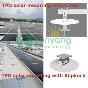 Techo plano de TPO Estructuras de montaje solar Ajustable sin penetrar reduciendo el riesgo de fugas. Excelente rendimiento impermeable