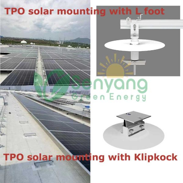 Flat TPO Roof Solar Mounting structures Adjustable without penetrating reducing the risk of leaks. Excellent Waterproof Performance