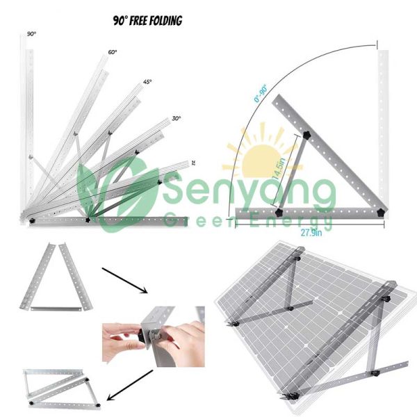 corrosion-resistant aluminum Tilt Adjustable Solar Triangle Tripod Bracket Versatile Application ensuring longevity in outdoor conditions