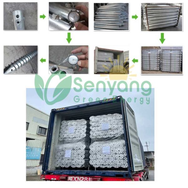 Tornillo de tierra galvanizado solar con brida Fácil instalación Diseñado para una instalación rápida con un mínimo de herramientas, a menudo utilizando un accionamiento hidráulico o un atornillado manual