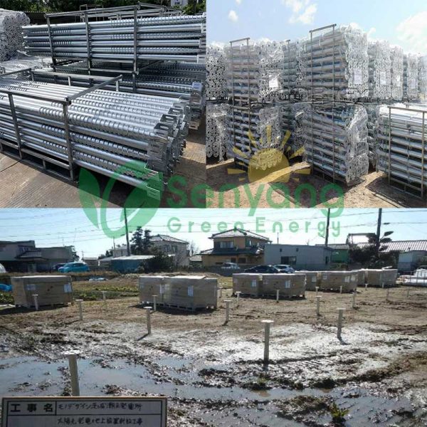 tornillo de tierra galvanizado solar con brida tornillo helicoidal pilotes es un sistema de anclaje helicoidal utilizado para asegurar las estructuras de montaje solar