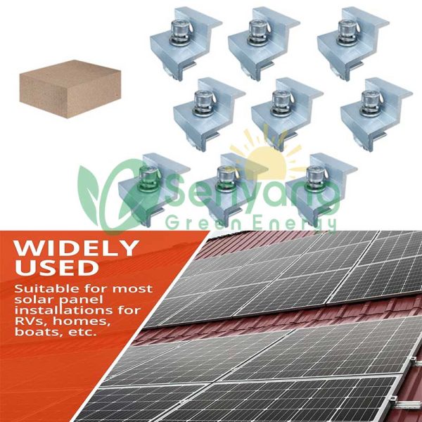 Dual-purpose Solar Panel End Clamp for two panel thicknesses 30mm 35mm