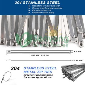 Solar Stainless Steel Metal Cable Ties self-locking durable and versatile solutions for securing and organizing cables, wires, and other materials in various applications