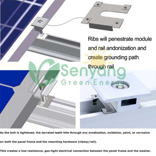 Stainless Steel Solar Panel Grounding Washer made from Stainless Steel, which offers excellent electrical conductivity