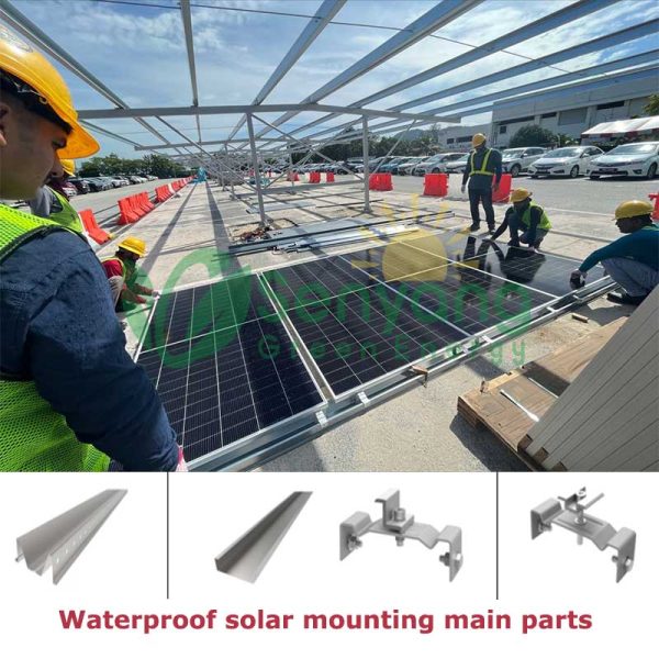 solar impermeable estructura de montaje Estabilidad estructural Fácil instalación puede reemplazar la hoja de cubierta de techo de metal de estaño para ser utilizado directamente como el material del techo para asegurar que el techo no tendrá fugas