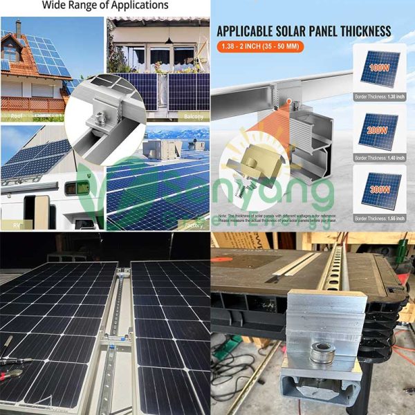 Update Compatibility Solar Panel Adjustable End Clamp applications Works with various solar panel types and mounting systems, providing flexibility in installations