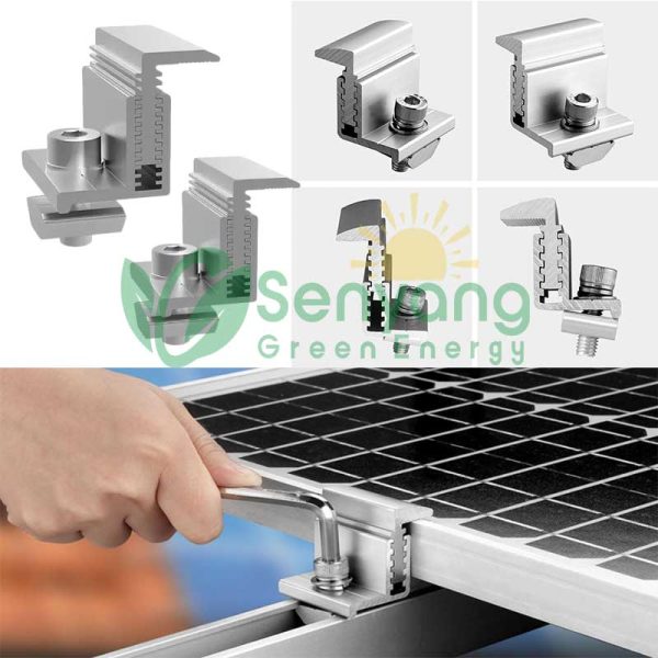 Solar Panel Adjustable End Clamp kits 30-50mm Manufacturer can be used with many different brands and models of solar panels