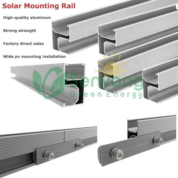 Aluminum Solar Mounting Rail Extruded aluminum for weather/UV resistance with lightweight, corrosion-resistant, strong. Offering resistance to corrosion and weathering.