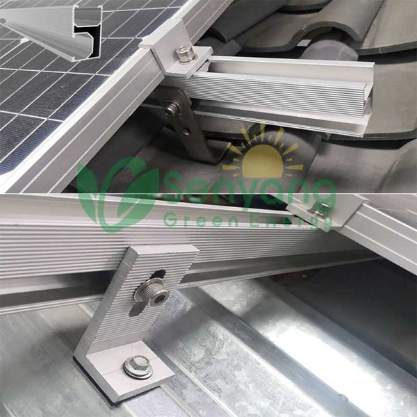 Solar Mounting Rail with tile hook and L foot work with various types of solar panels and mounting systems, providing flexibility for installations