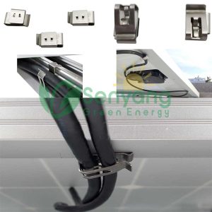 304 Aço inoxidável 2 fios clipe de cabo de painel solar Adapta-se a cabos solares de 4-7mm de diâmetro Conectores MC4 deslizam facilmente