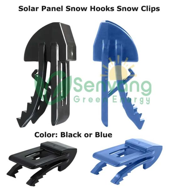 Синие или черные крючки для солнечных батарей Snow Clip устойчивы к высоким и низким температурам, не ломаются и не подвержены коррозии