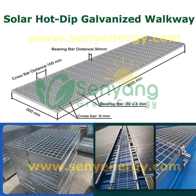 New Robust Solar Hot-Dip Galvanized Steel Grating Walkway open-grid design of the grating allows for effective drainage and ventilation