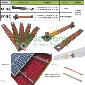 Ligação à terra solar Ligação em ponte para suportes solares