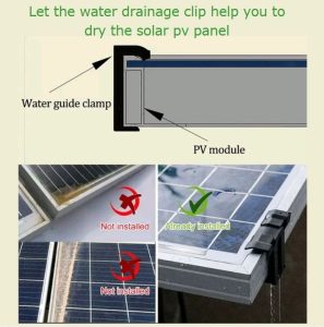 water drain clip for solar panels