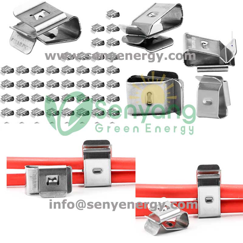 90° degree Solar Panel Cable Clips fixing the cable firmly