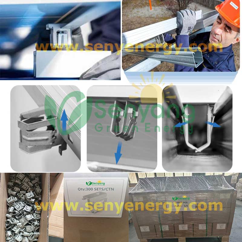 Anti Theft Solar Panel Galvanized Steel Mounting Clip quick connectors easy to install