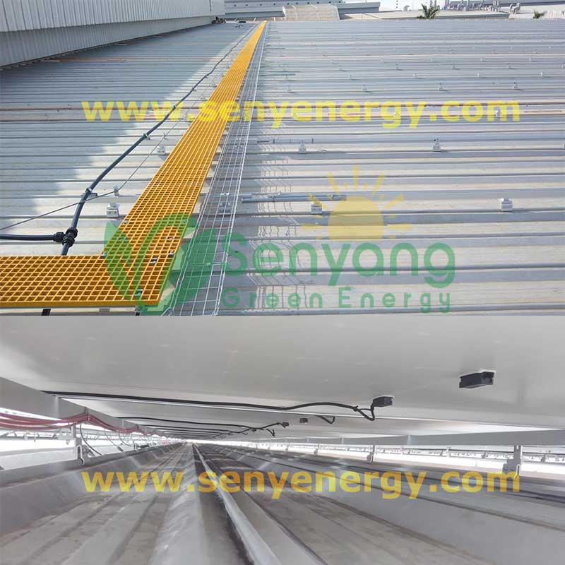 1.3MW rooftop Clip-Lok solar mounting solar FRP walkway 1.3MW rooftop Clip-Lok solar mounting solar FRP walkway