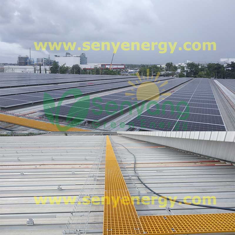 1.3MW rooftop Clip-Lok L foot with solar FRP walkway Project