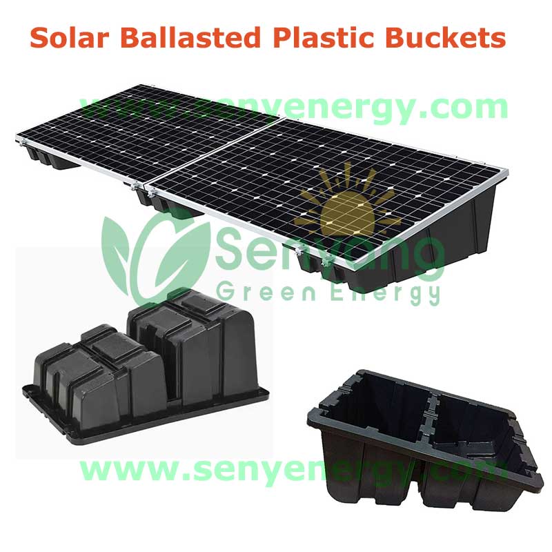 Solar Ballasted Plastic Buckets for Flat Roof Made from durable, UV-resistant plastic, these buckets are lightweight yet robust enough to hold ample ballast
