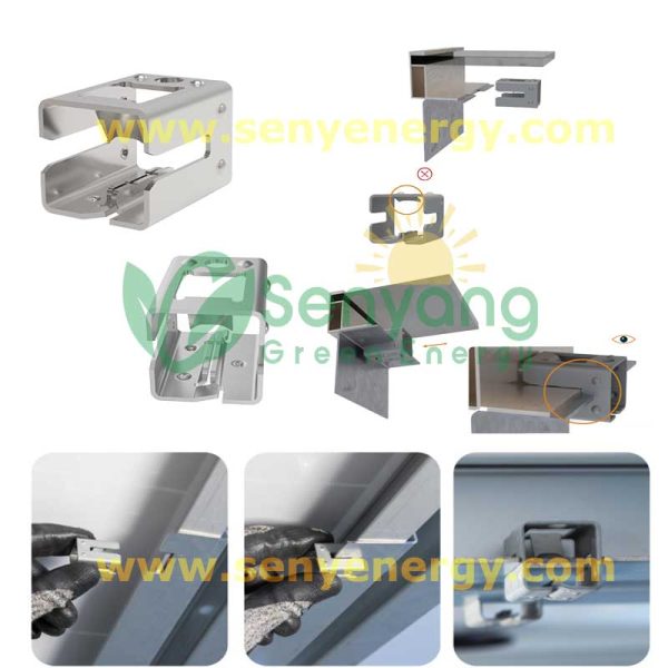 Solar Module Fastening Clips New Steel Solar Panel Screwless Fastening Clips – SENYENERGY