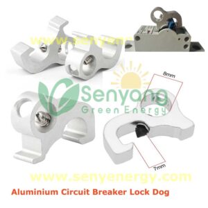 Aluminum Circuit Breaker Lock Dog Toggle Lockout MCB or RCD switches prevents the screw from being loosened and physically blocks the toggle from being moved to the "on" position