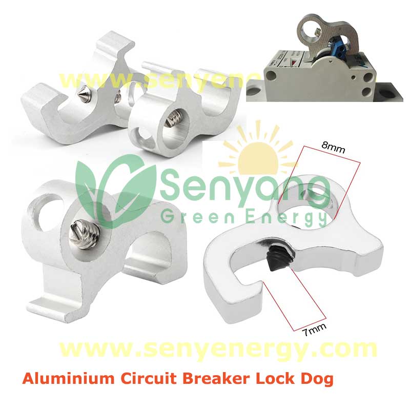 Aluminum Circuit Breaker Lock Dog Toggle Lockout MCB or RCD switches prevents the screw from being loosened and physically blocks the toggle from being moved to the "on" position