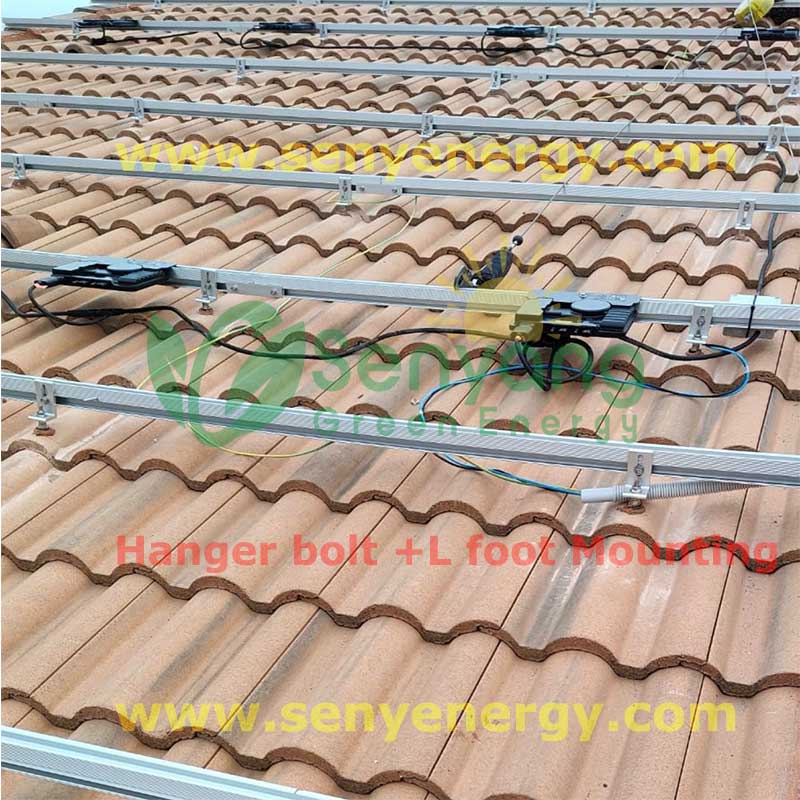 Solar Hanger Bolt with L Foot Mounting Kits Self-drilling tip – Cuts through underlayment and into rafters without pre-drilling. No pilot holes, no bit changes